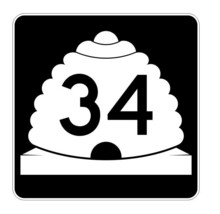 Utah State Highway 34 Sticker Decal R5378 Highway Route Sign - £1.15 GBP+