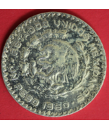 1960 Mexico Un 1 Peso .10 Silver Coin Morelos Estados Unidos Mexicanos G... - $13.64 CAD