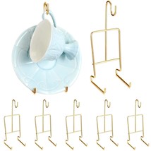 8 Pieces Tea Cup And Saucer Display Holder Metal Cup Saucer Holder Tea Cup Holde - £27.14 GBP