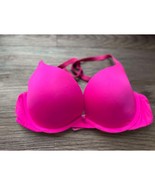 Pink Victoria Secret Hot Pink Push-Up Padded Bra Underwire Adjustable St... - $475.17 MXN