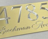 Engraved Personalized Custom House Number Street Address Metal 8x4 Gold ... - $25.95