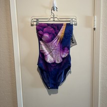 St. Raphael Made In Italy Vintage Swimsuit Purple One Piece Floral Size ... - $84.15