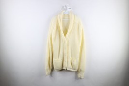 Vtg 50s 60s Streetwear Mens L Distressed Chunky Ribbed Knit Cardigan Sweater USA - £67.22 GBP