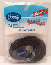 Goody Ouchless Elastic Hair Ties 24 Count Brown Plus Key Chain NEW SEALED - $11.26