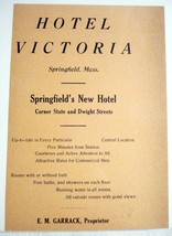 1918 Ad Hotel Victoria, Springfield, Mass. Springfield&#39;s New Hotel - £6.28 GBP