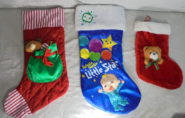 3X Christmas Kids Stockings Twinkle Twinkle Little Star Innerworld Russ Bears - £9.86 GBP