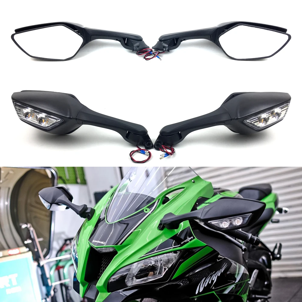 For Kawasaki Ninja ZX10R ZX-10R Zx 10R 2011-2015 2014 Motorcycle Mirror Led Turn - $62.78