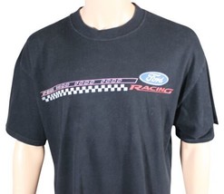 Vtg 90s Ford Racing T-SHIRT Black Xl M&amp;O Knits Heavyweight Nascar Driver Team - £27.90 GBP