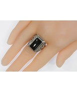 Vintage Onyx Eagle Sterling Silver Ring SZ 11 - £123.77 GBP