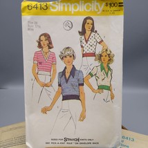 Vintage Sewing PATTERN Simplicity 6413, Women Stretch Knits 1974 Tops, Misses - £9.95 GBP