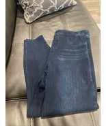 Spanx Jeans Womens XL Pull on Tapered Leg Dark Wash Stretch Denim Blue (... - $32.00