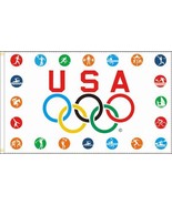 Olympics USA Sports Logo Flag - 3x5 Ft - £15.72 GBP