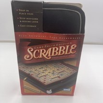 NEW Scrabble Game Folio Edition TRAVEL with Zipper Case + Snap-In Tiles ... - $39.55