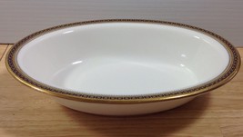 Antique Spode Copeland Majestic Oval Serving Bowl 10&quot; Gold Cobalt Chain 1900s - £102.50 GBP