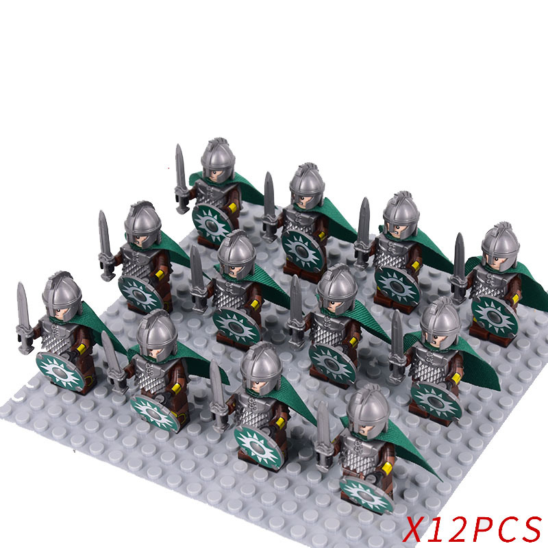 12pcs Rohan Heavy Shortswords Infantry Army Minifigures Set