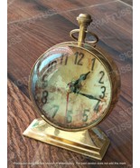 Rare Brass Desk Clock Classic Trophy Stand Brass Table Clock Decorative ... - £73.28 GBP