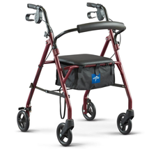 4 Wheel Rollator Rolling Walker with Padded Seat Storage Basket Hand Brake 350lb - £64.09 GBP