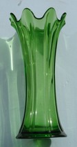 Thin Rib mid-size  Vase--4.75&quot; base--fx..green--not iridized..old 1001... - £54.75 GBP