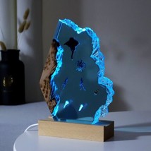 Manta Turtle And Epoxy Resin Wood Lamp Ocean Art Custom Nigh Light Home Decor - £99.30 GBP