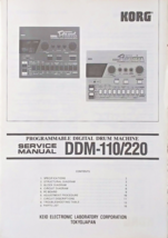 Korg DDM-110 Super Drums / DDM-220 Super Percussion Original Service Man... - $49.49