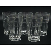 Libbey Glass Gibraltar Clear Flat Iced Tea Tumblers 5&quot; H Set of 5 USA - $34.65