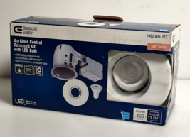 Commercial Electric 4 in. Glare Control LED Round Trim Recessed Light Kit White - £9.98 GBP
