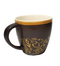 Starbucks 2011 Brown Gold Accent Bone China Coffee Mug  12 oz Stocking S... - £9.72 GBP