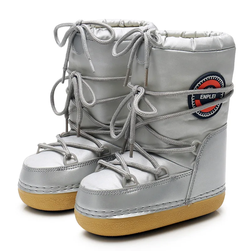 Winter Warm Thick Snow Boots Mid-Calf Slip-on Booties Waterproof Non-Slip Platfo - £53.03 GBP