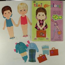 Vintage Paper Doll Lot Toy WHITMAN 1969 TINI Go Along Lynn Chris With Outfits - £9.84 GBP