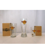 Hard Rock Cafe ROME GLASS  4&quot; tall + Box + Dubai 8&quot; no Box + Las Vegas 6... - £11.64 GBP