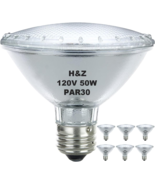 6 Pack H&amp;Z Par30 Short Neck 50W 120V, 3000K Flood Light with E26 Medium ... - $32.38 CAD