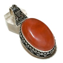 Cherry Quartz Oval Gemstone 925 Silver Overlay Handmade Vintage Style Pendant - £11.88 GBP