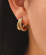 Gold hoop earrings, 14k yellow gold earrings, braided gold hoop earrings - €633,16 EUR Gold hoop earrings, 14k yellow gold earrings, braided gold hoop earrings - €633,16 EUR