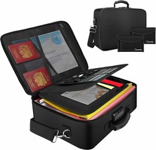 Fireproof Document Bag Document Safe Organizer (17.2&quot; x 12&quot; x 5.8&quot;) with Two Mon - £30.79 GBP