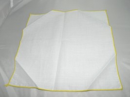 Vintage Bright Yellow Colored Edge Cotton Handkerchief - £6.06 GBP