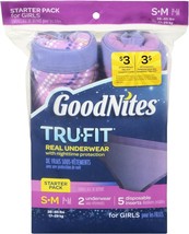 Goodnites TRU-FIT Underwear w/ Nighttime Protection Starter Pack-Girls S/M - £25.72 GBP