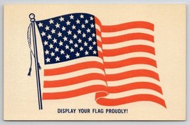 American Flag 1969 Display Your Flag Proudly Postcard J29 - $4.95