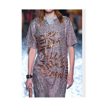 Coach KEITH HARING Embellished Sequin Dress Midi Pink Neutral Couture Evening Go - £232.00 GBP