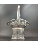 Duncan Miller Clear Glass Basket With Heavy POLISHED Silver Deco  Overla... - $93.98 CAD