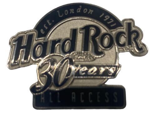 Hard Rock Cafe London est 1971 30 Years All Access Pin Vintage Black Grey - £6.30 GBP