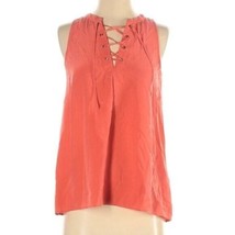 Joie | Coral Silk Lace-Up Tank Blouse, womens size XS - £38.22 GBP