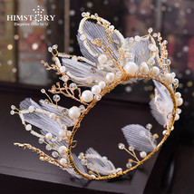 Fashion Handmade Round Princess Crown Tiaras Princess Beads  Wedding Bridal Hair - £21.35 GBP