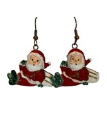 Santa Claus Christmas Earrings Small Holidays Fashion Jewelry 1 inch Dangle - $7.99