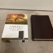 Amplified Holy Bible LARGE PRINT Bonded Burgundy Leather 2015 Version  WITH BOX. - £52.03 GBP