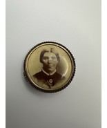 Antique Civil War Female Portrait Metal Picture Brooch Pin 3.5cm BB8 - $1,948.20 MXN