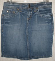 Excellent Womens / Juniors Hydraulic Distressed Blue J EAN Skirt Size 3/4 - £18.37 GBP