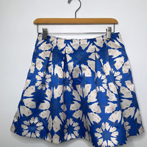 Alice Olivia Connor Lamp Shade Skirt 4 Blue Floral Tie Dye Satin Zip Poc... - £44.51 GBP