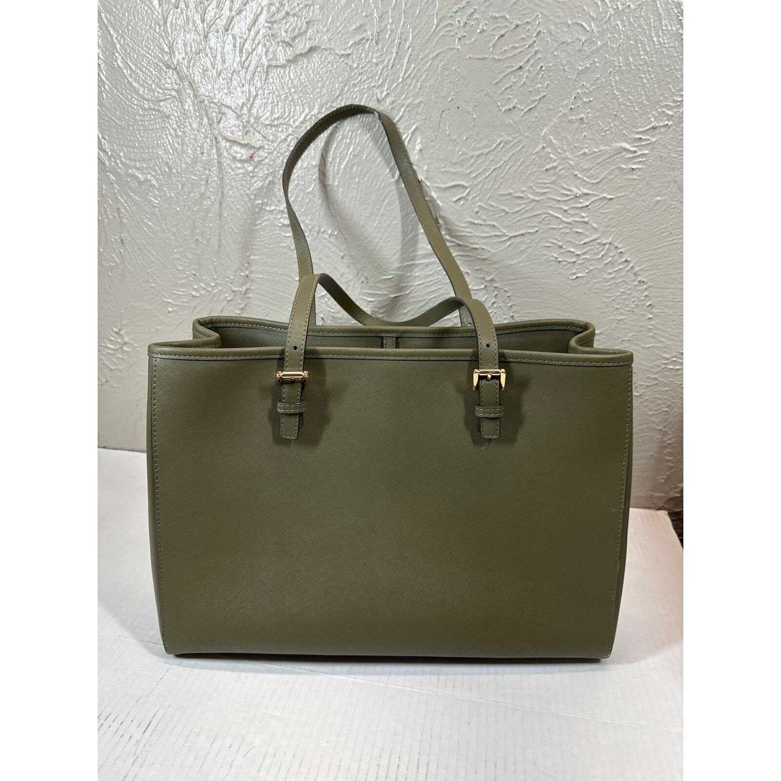MICHAEL Michael Kors Women's Green Jet Set Logo Buckle Strap Shoulder Tote Bag Item image 8