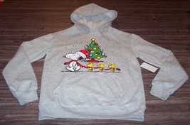 Women&#39;s Teen P EAN Uts Snoopy Christmas Tree Hooded Sweatshirt Small New w/ Tag - £23.30 GBP