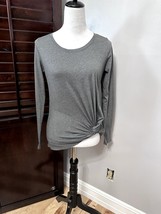 Fabletics Womens Pullover Top Shirt Gray Heathered Long Sleeve Twisted F... - $13.09